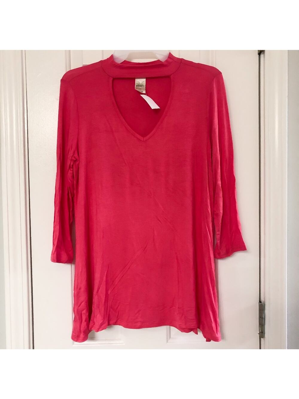 BRENDA'S • Pink 3/4 Sleeve Tunic Top Blouse